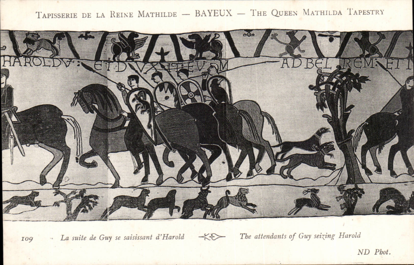 Tapestry of the queen Mathilde Bayeux CPA the continuation of Guy seizing himself of Harold