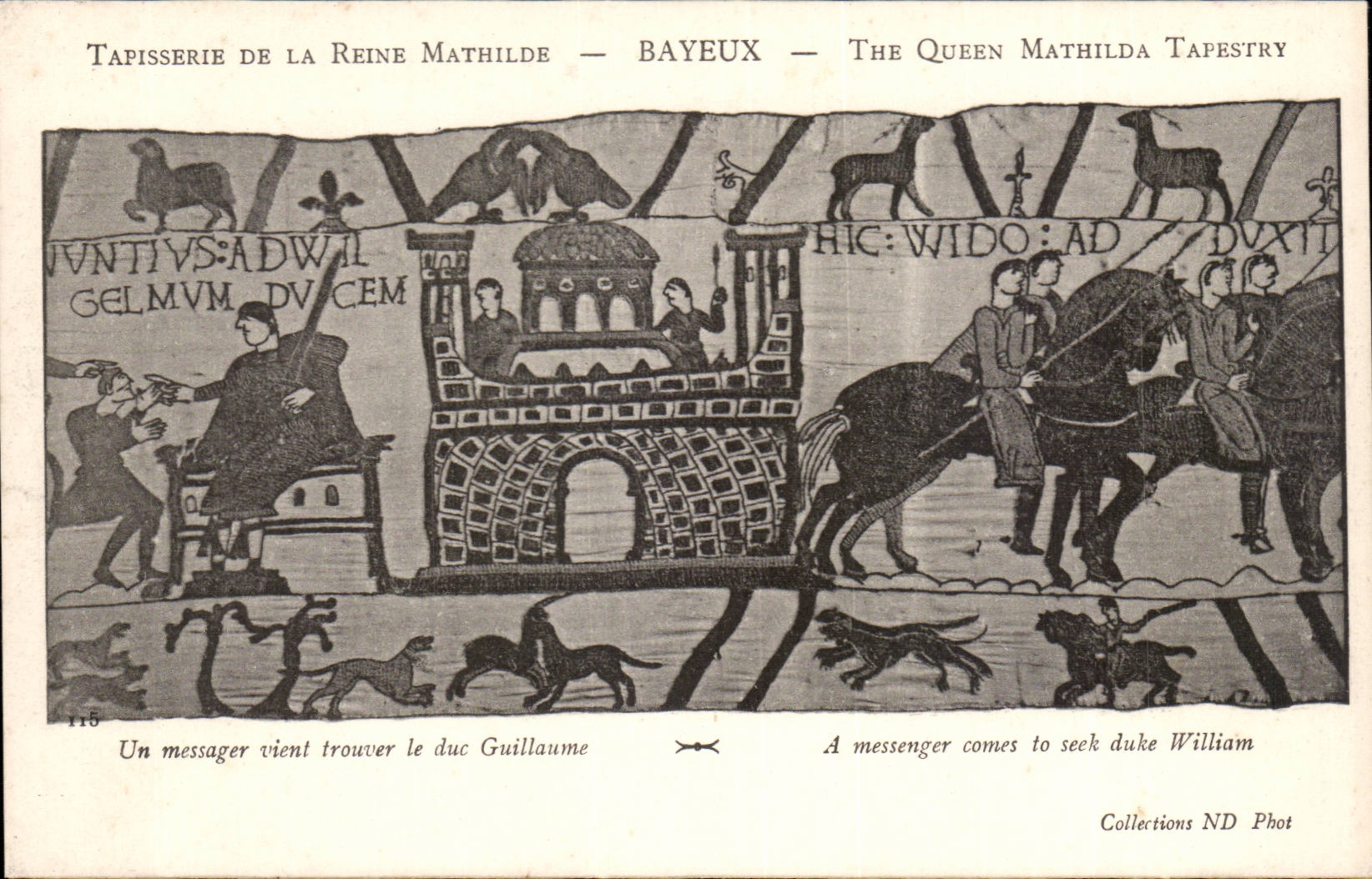 Tapestry of the queen Mathilde Bayeux CPA a message comes to find the duke Guillaume