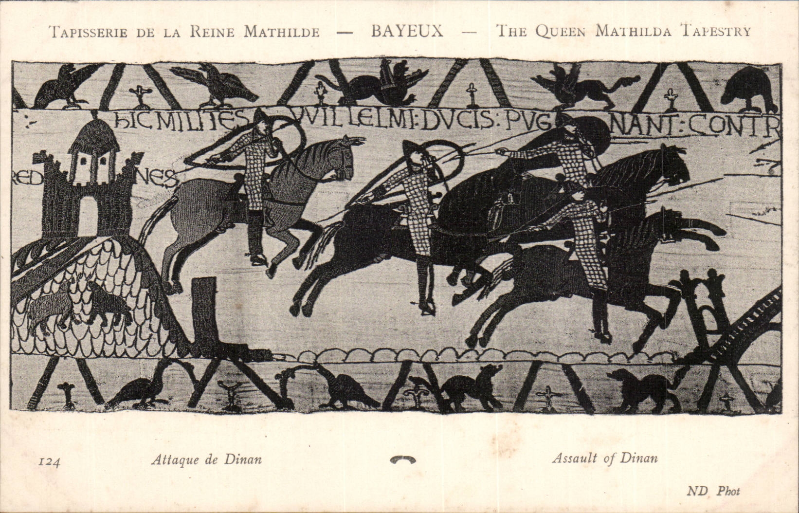 Tapestry of the queen Mathilde Bayeux CPA Attacks of Dinan