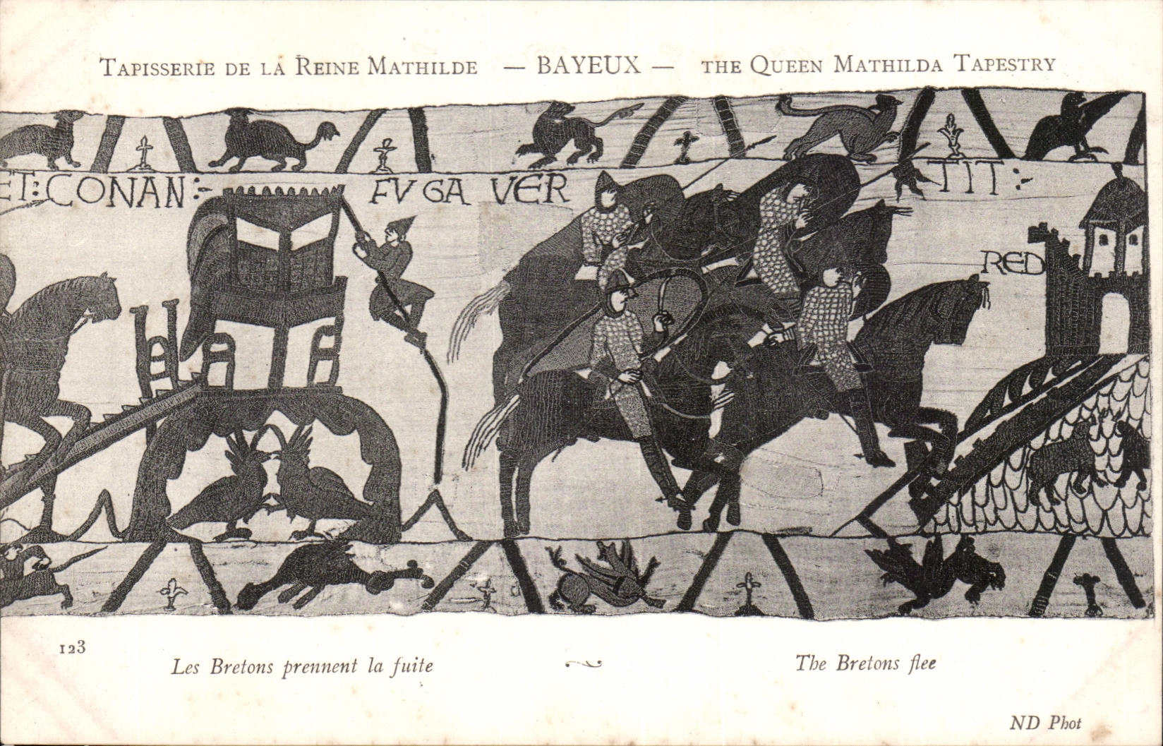 Tapestry of the queen Mathilde Bayeux CPA the Breton ones escape