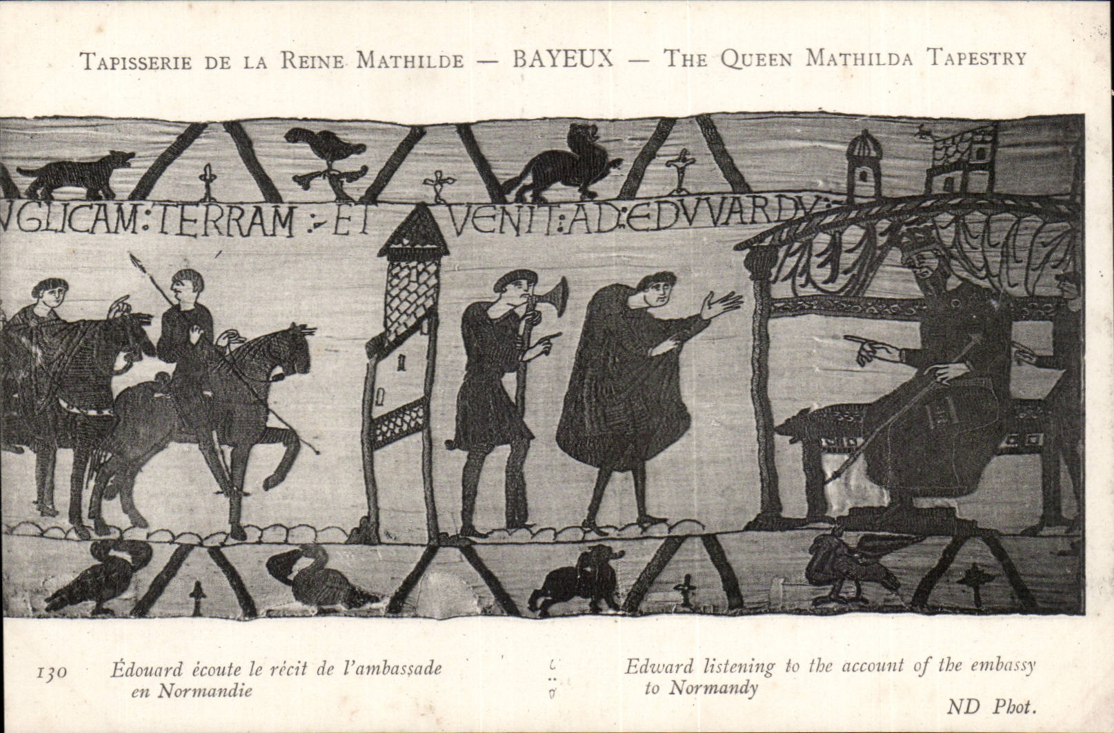 Tapisserie der Konigin Mathilde Bayeux CPA Edouard hort zum Konto der Botschaft in Normandie