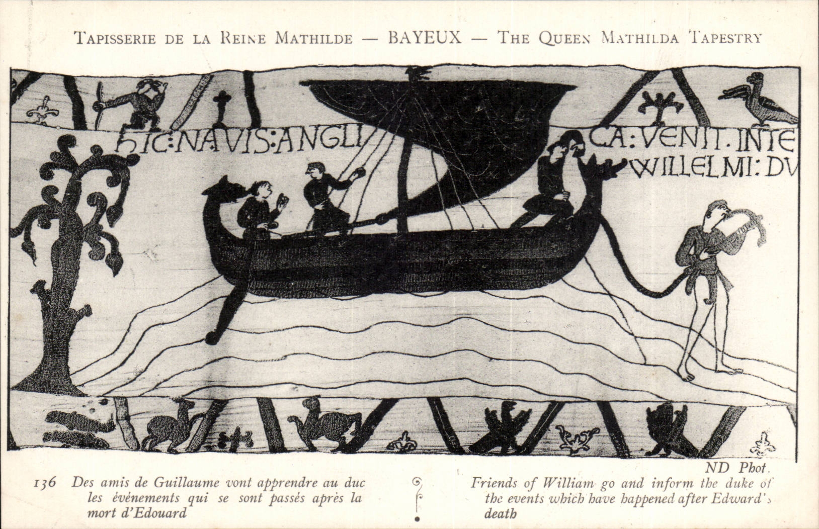 Tapestry of the queen Mathilde Bayeux CPA of the friends of Guillaume