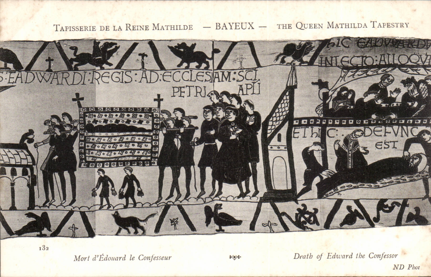 Tapestry of the queen Mathilde Bayeux CPA Dead of Edouard the confessor
