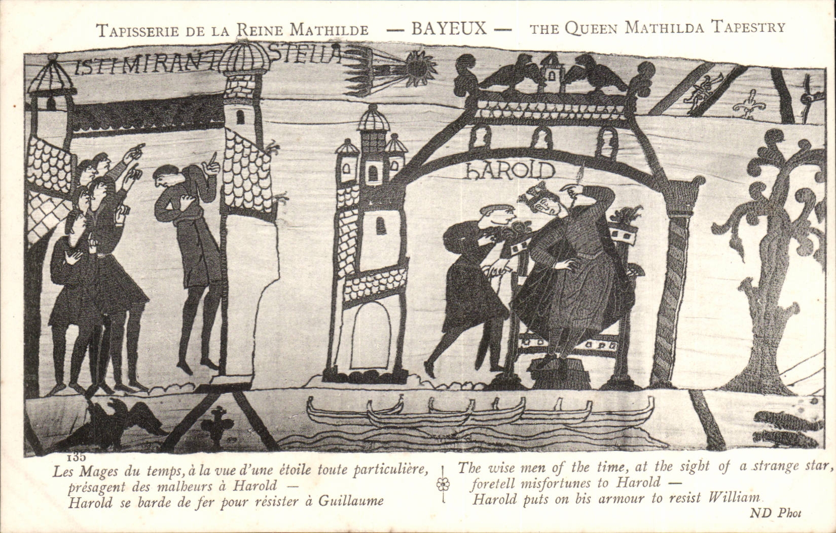 Tapestry of the queen Mathilde Bayeux CPA magi of time