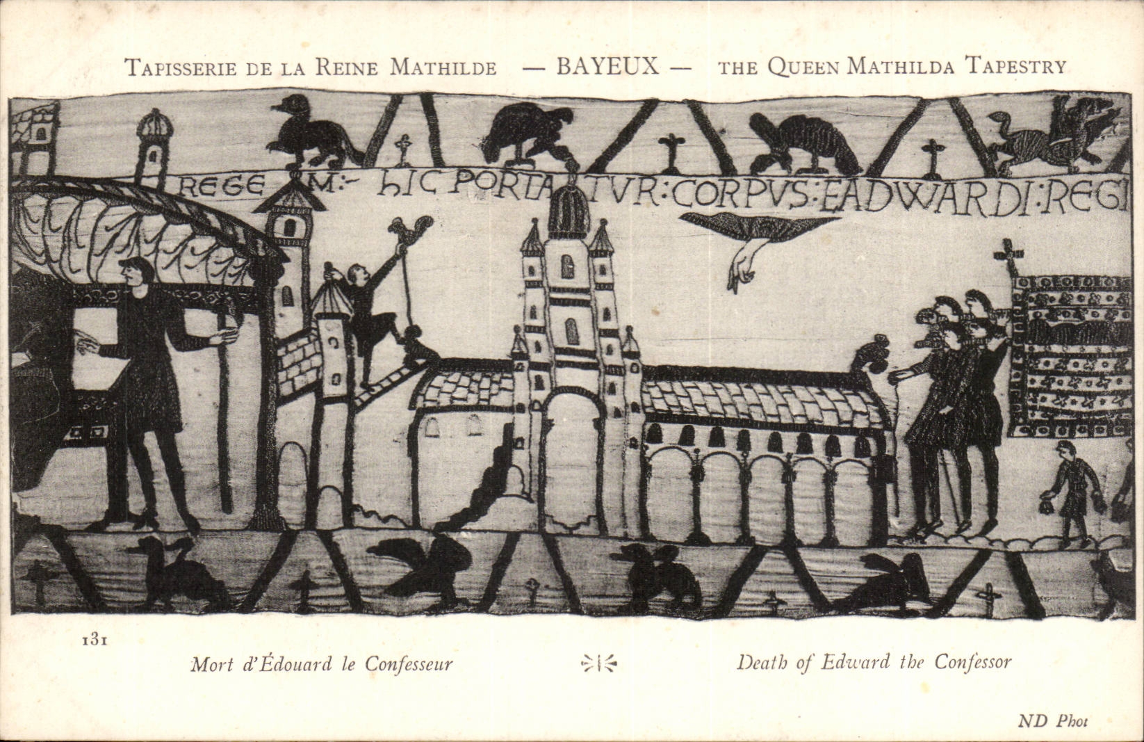 Tapestry of the queen Mathilde Bayeux CPA Dead of Edouard the confessor
