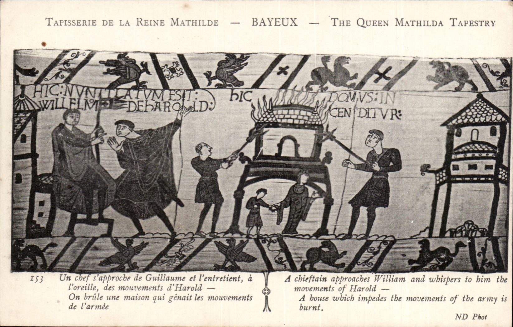 Tapestry of the queen Mathilde Bayeux CPA a chief approaches Guillaume