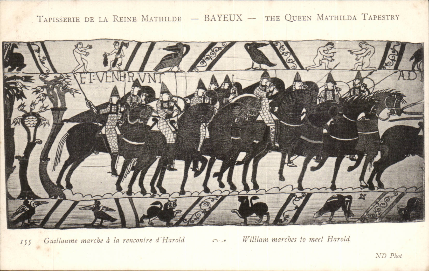 CPA Tapisserie des Marktes der Konigin Mathilde Bayeux Guillaume mit der Sitzung von Harold