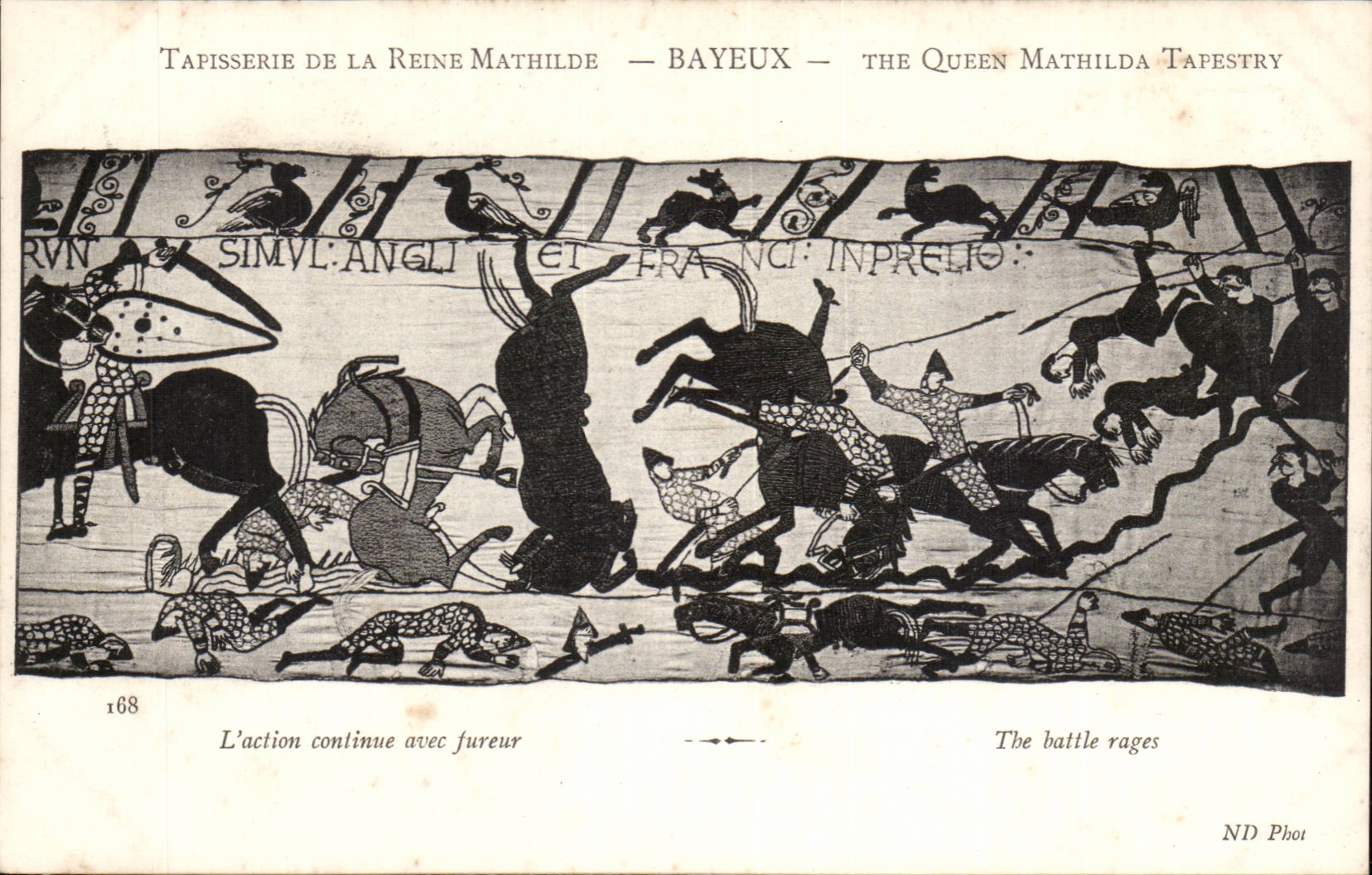 CPA Tapisserie der Konigin tote Mathilde Bayeux von den Brudern des Konigs Harold