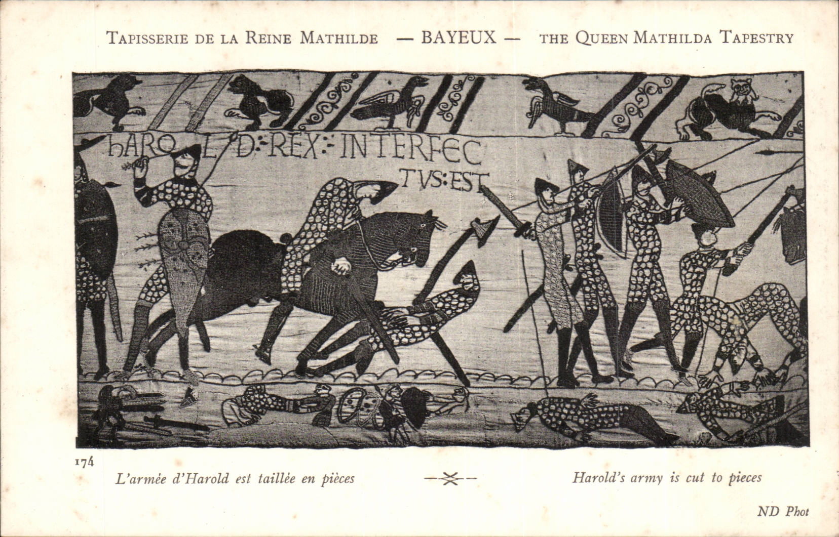 CPA Tapisserie der Konigin Mathilde Bayeux auf englisch