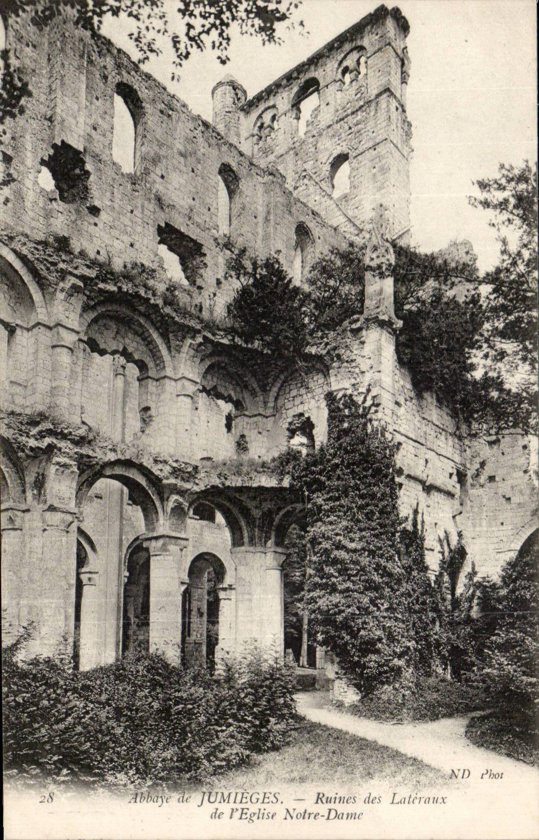 Old Jumieges CPA abbey of Jumieges Ruins of side of the Notre Dame church
