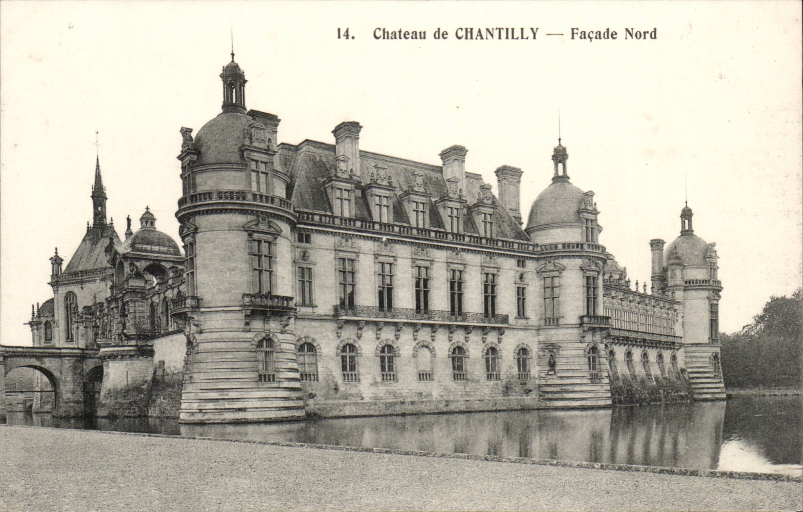 Castle of Chantilly CPA northern Frontage