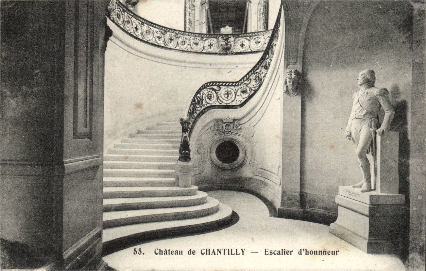 Castle of Chantilly CPA Main staircase
