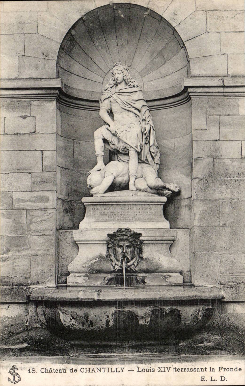 Castle of Chantilly CPA Louis XIV embanking the sling