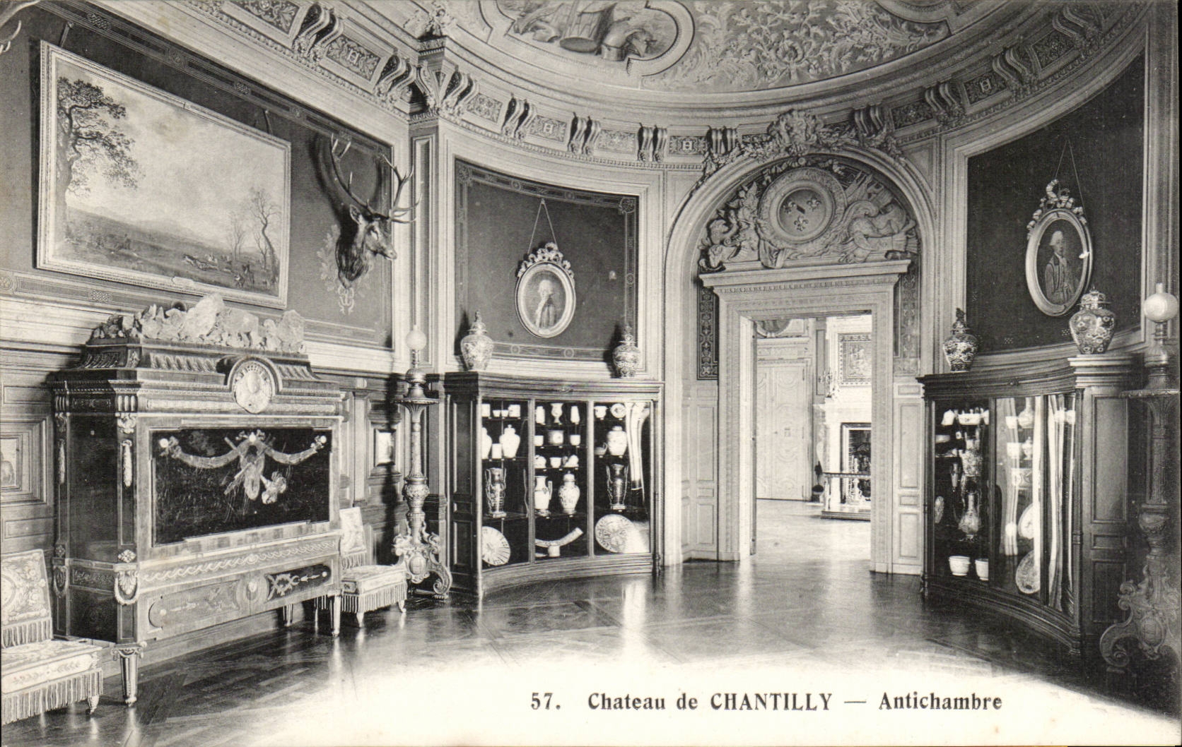 Castle of Chantilly CPA Anteroom