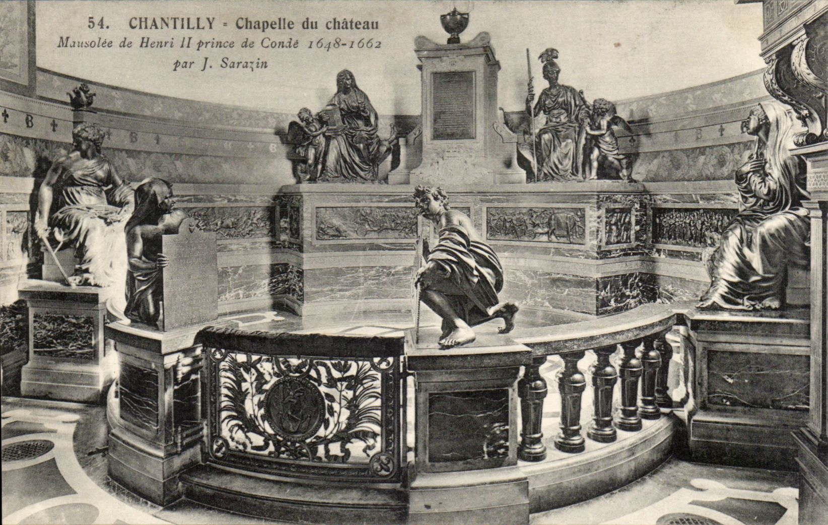 Castle of Chantilly CPA Vault Mausoleum of Henri II prince de Conde 1648 1662 per J Sarazin