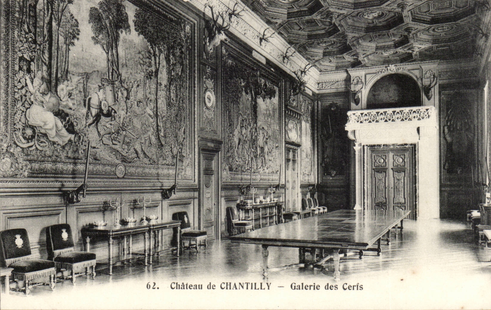 CPA Schloss der Chantilly Galerie der Hirsche