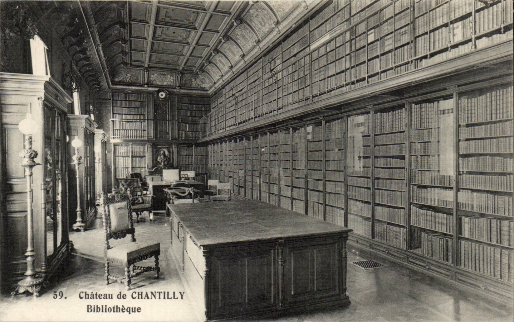 CPA Castle of Chantilly Library library