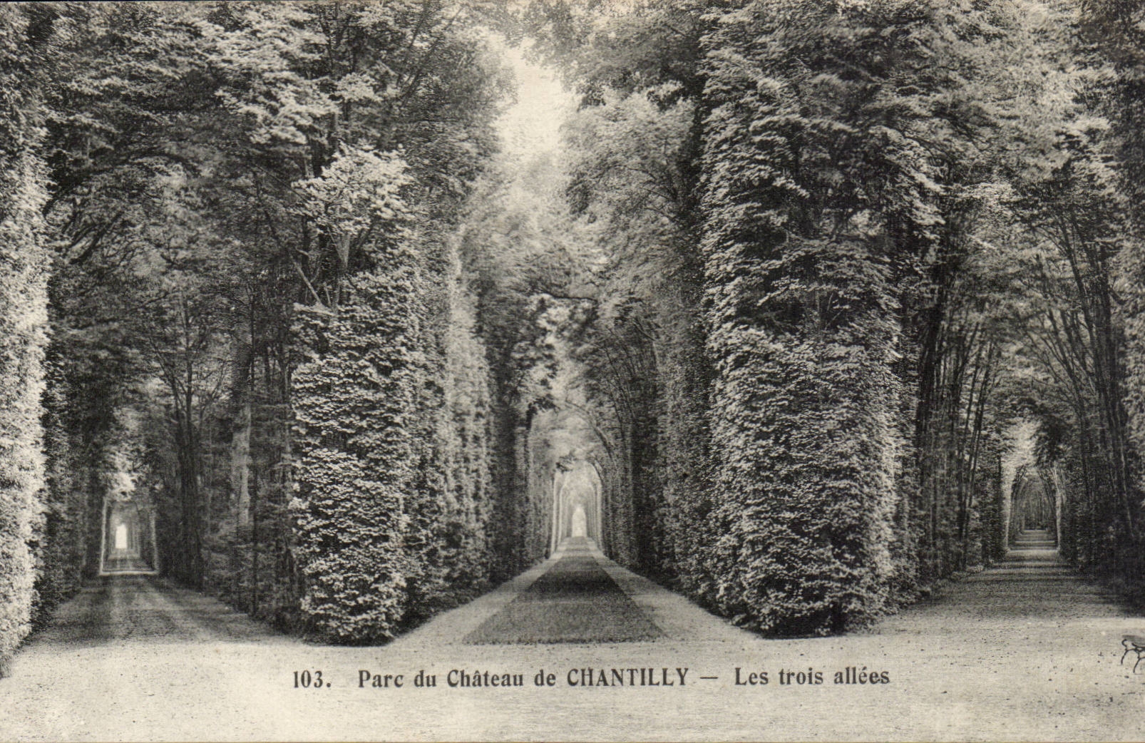 CPA Castle of Chantilly three alleys