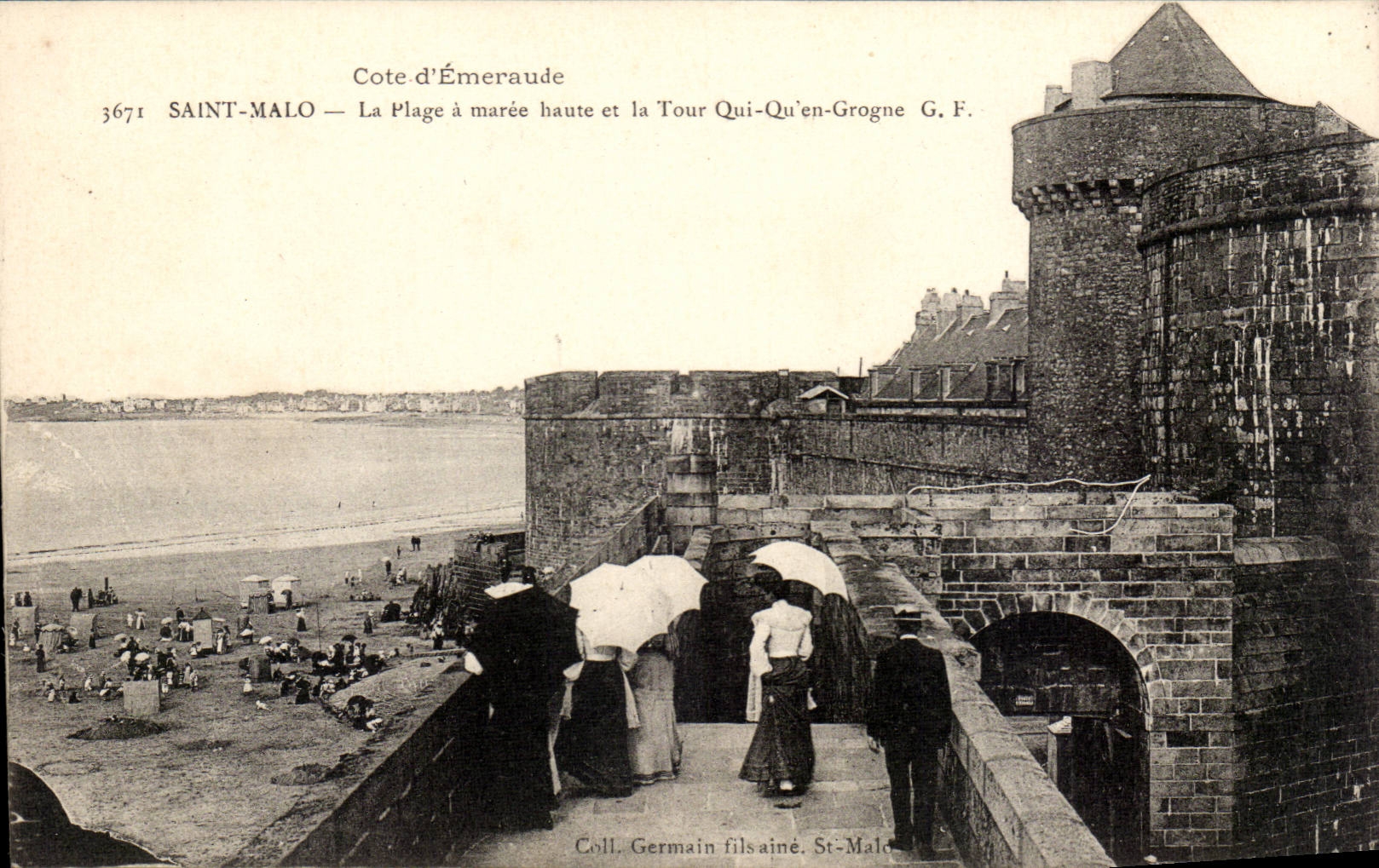 Saint hat malo CPA der Strand hohe Gezeiten und Alumdrehung die das im grogne