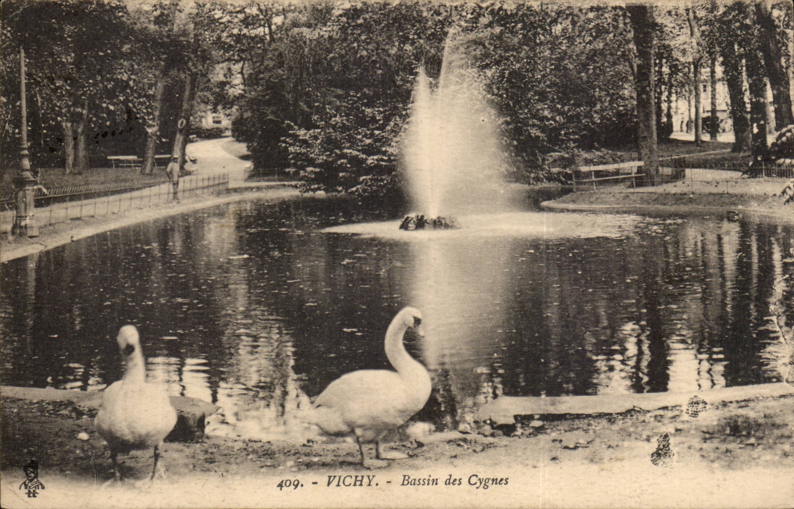 Vichy - Bassin des Cygnes - swan - CPA 