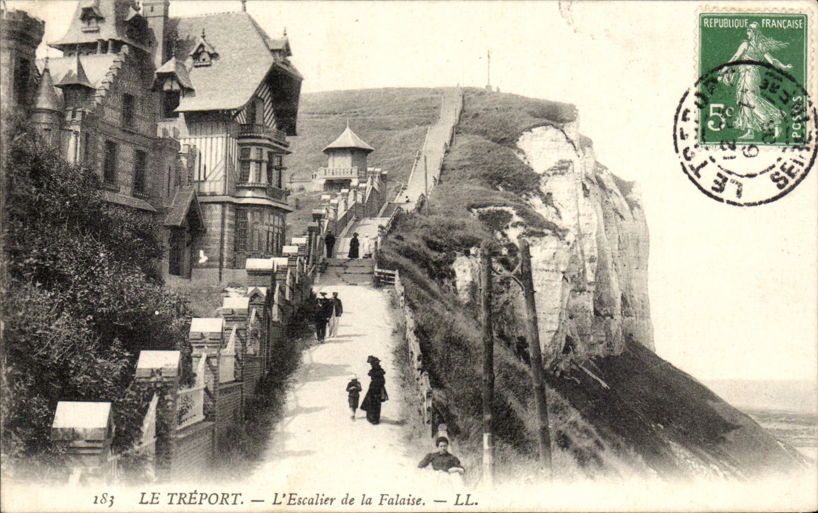 Treport - das Treppenhaus der Klippe - CPA