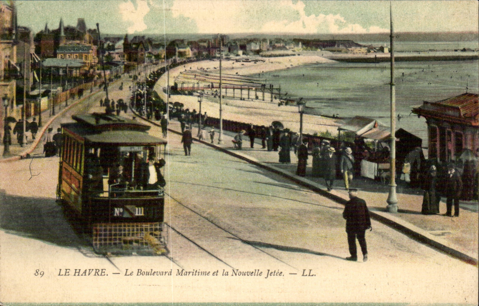 Le Havre - die Seeprachtstrasse und der neue Pier - Forderwagen - CPA