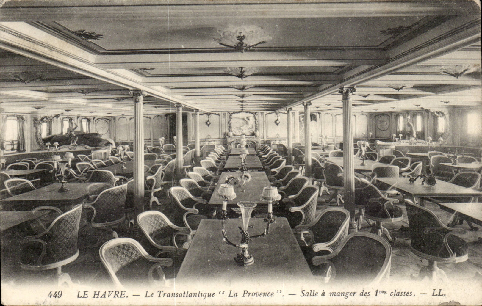 Le Havre - the Deck chair - Provence - Dining room of the 1 class - steamer - steamer - CPA