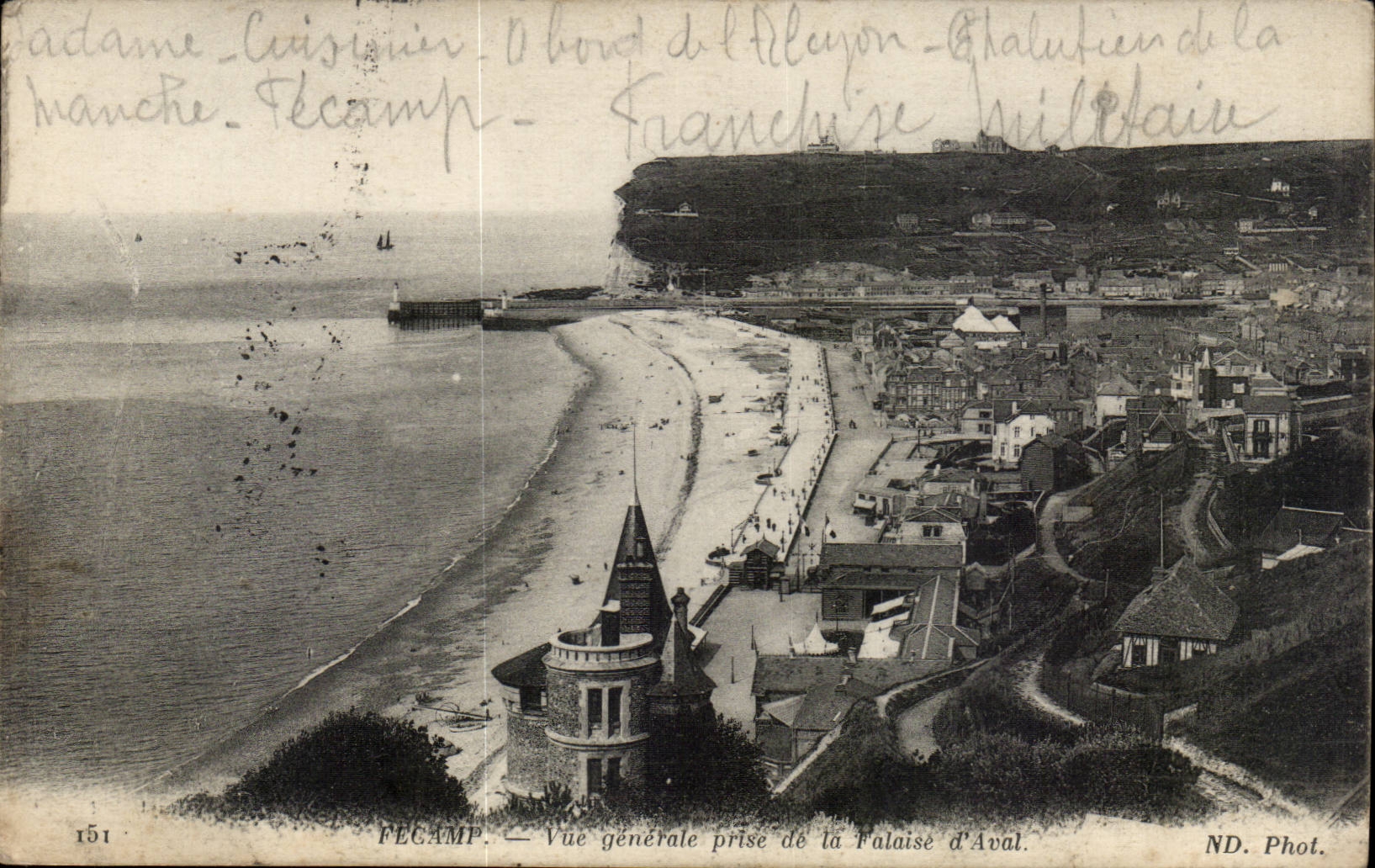 Fecamp - Ansicht genommene Klippe von stromabwarts - CPA