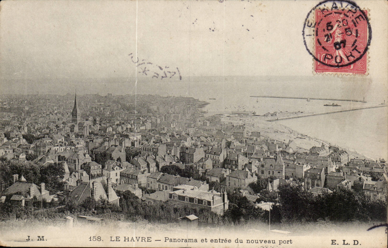 Le Havre - Panorama und Eingang des neuen Hafens - CPA