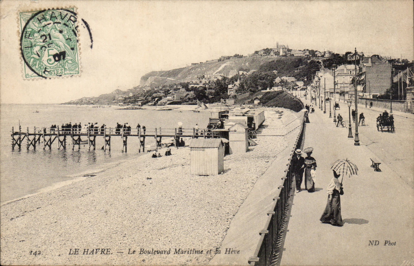 Le Havre - die Seeprachtstrasse und das Heve - CPA