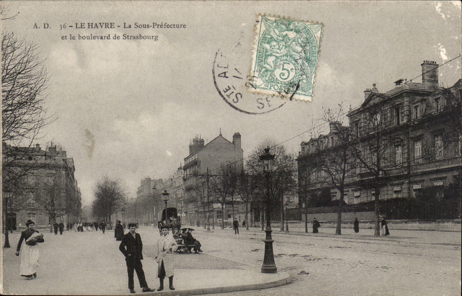 Le Havre - unter Prafektur und der Prachtstrasse von Strassburg - CPA
