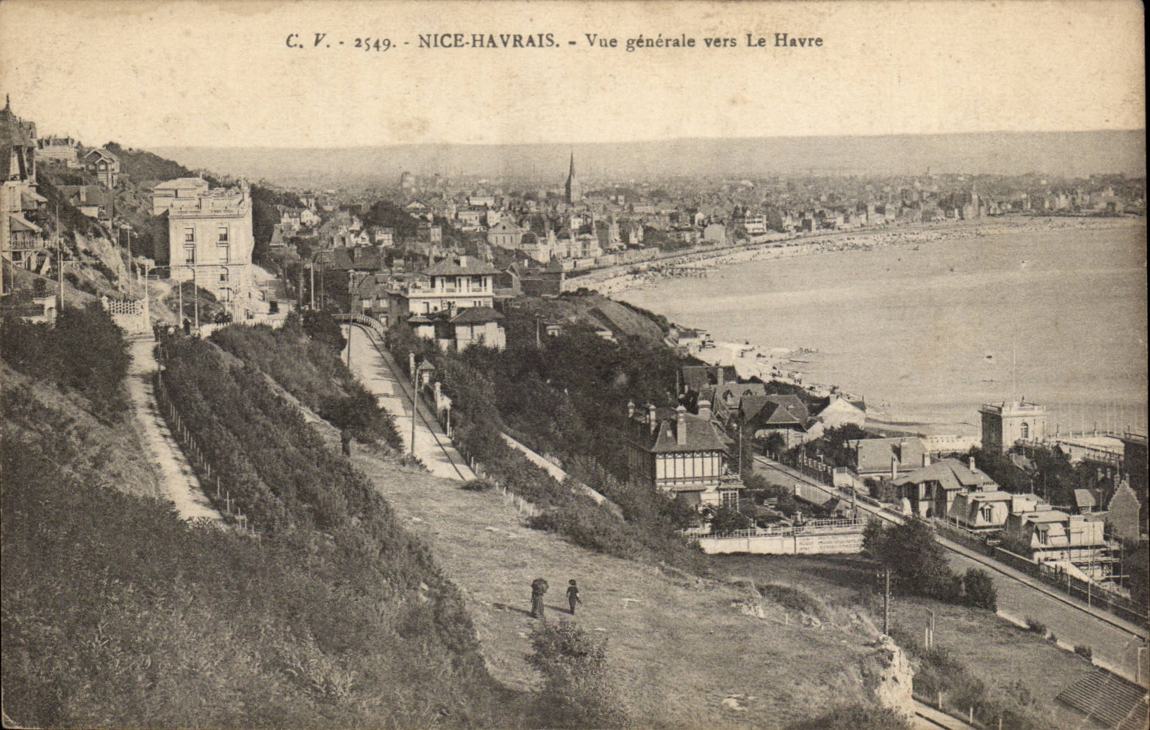 Nice Havrais - View towards Le Havre - CPA