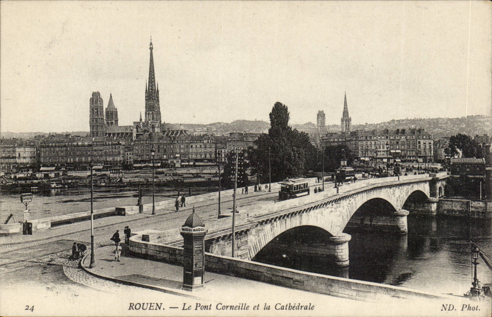 Rouen CPA the bridge Crow and the cathedral