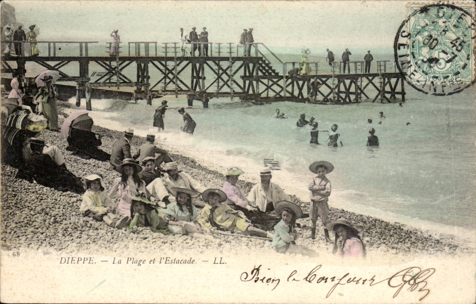 Dieppe CPA the beach and the pier