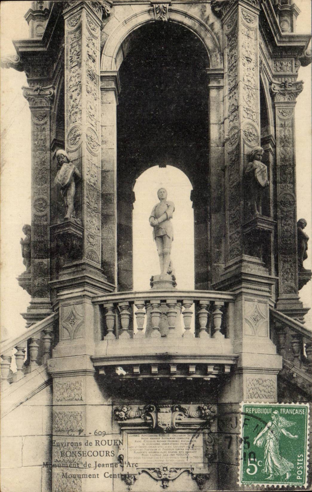 Surroundings of Rouen CPA Bonsecours Monument of Jeanne of arc