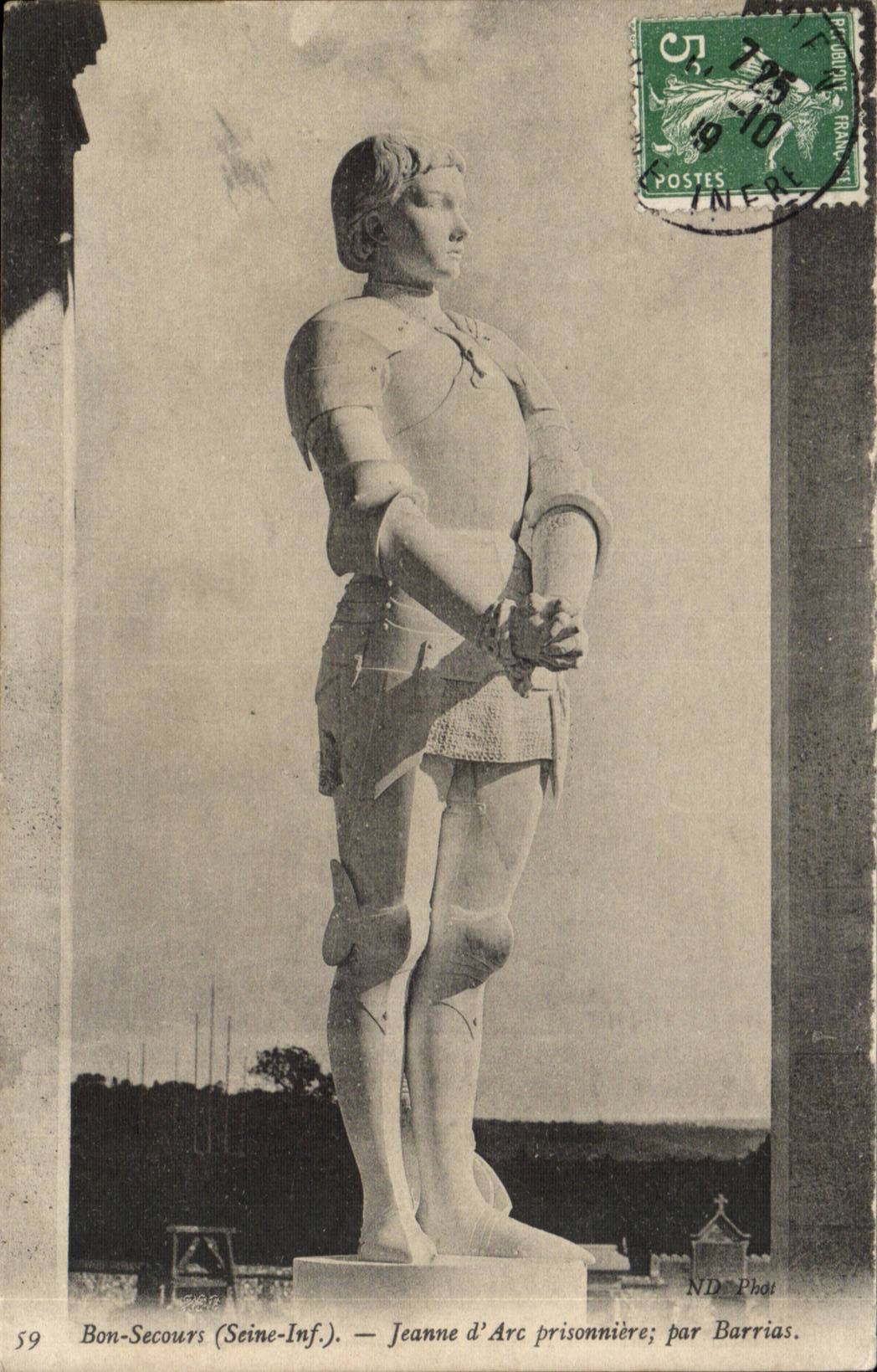 Bonsecours Rouen CPA Jeanne of arc prisonniere by Barrias