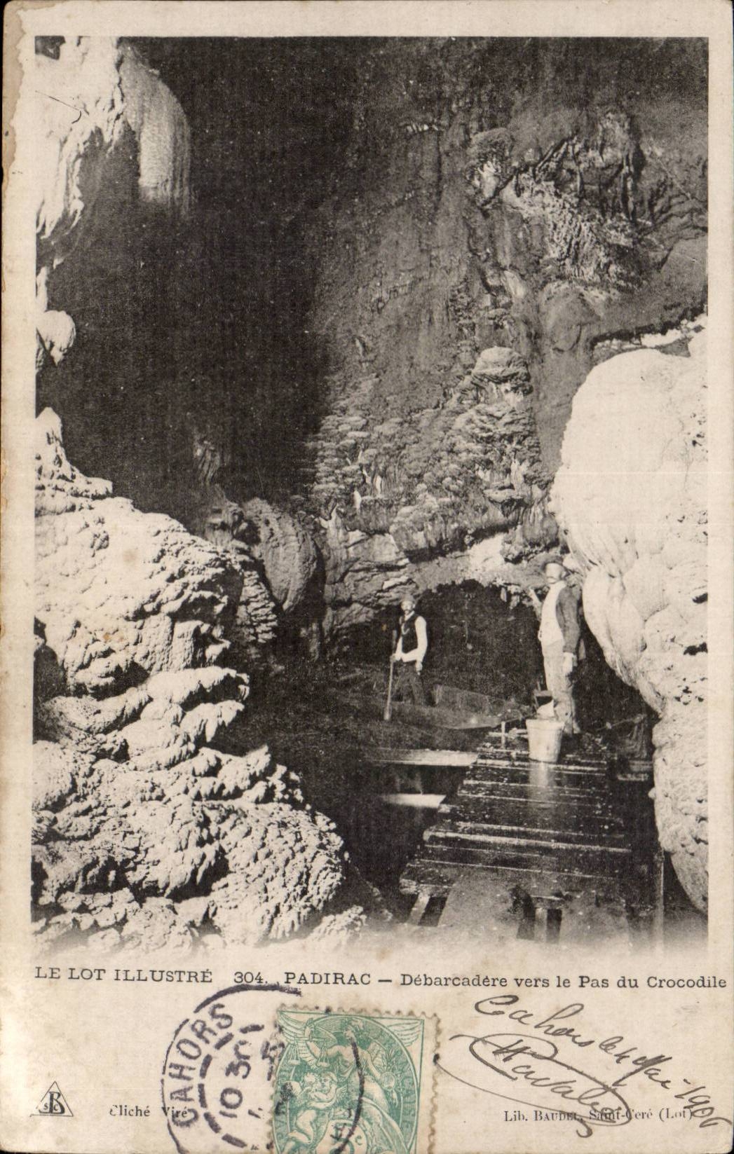 Padirac CPA Unloading dock towards the step of crocodile