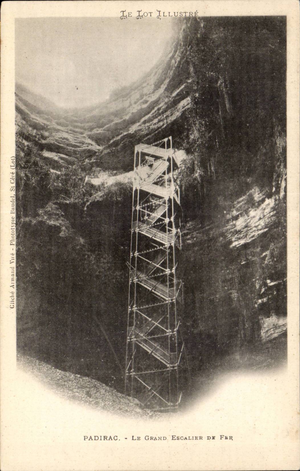 Padirac CPA the large iron staircase