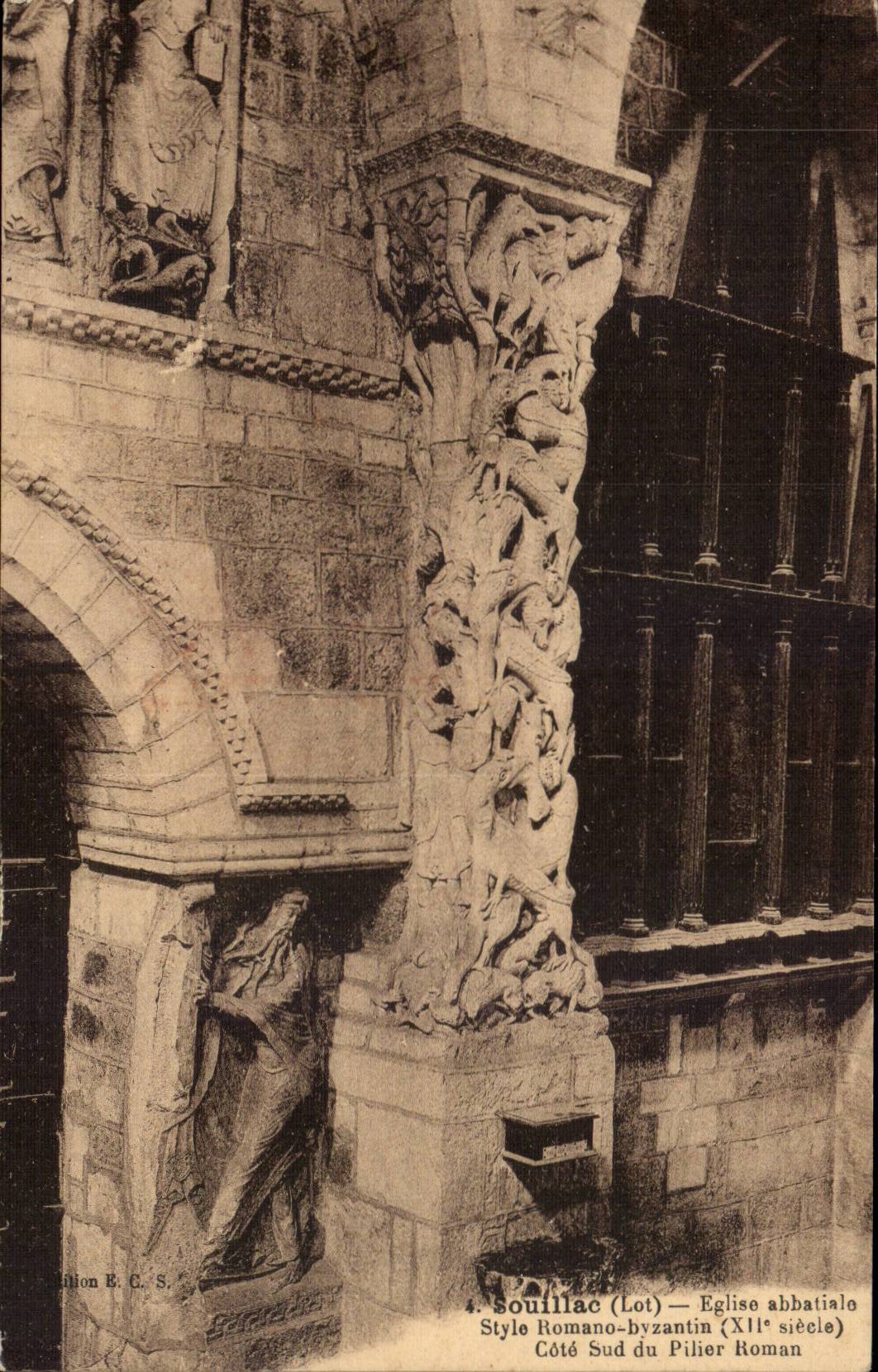 Souillac CPA Abbey church Style romano Byzantine Southern part of the Romance pillar