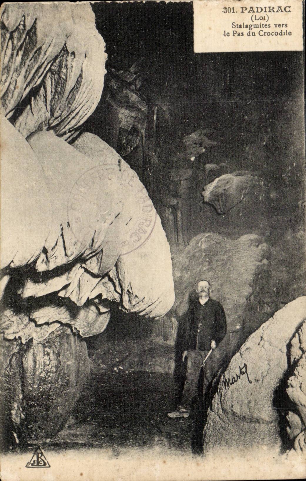 Padirac CPA Stalagmites towards the step of the crocodile