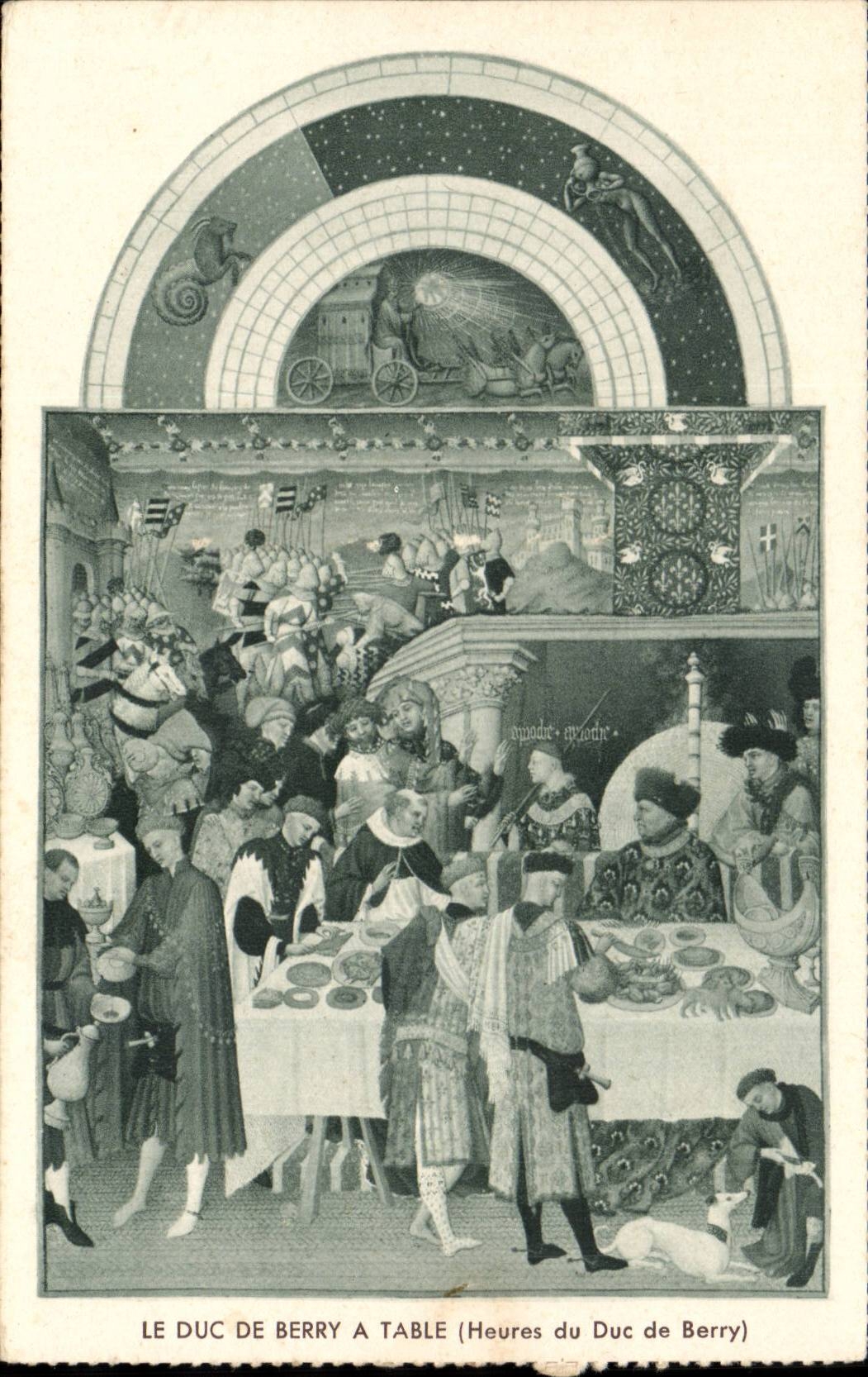 CPA Le duc de Berry a table (heures du duc de bErry)