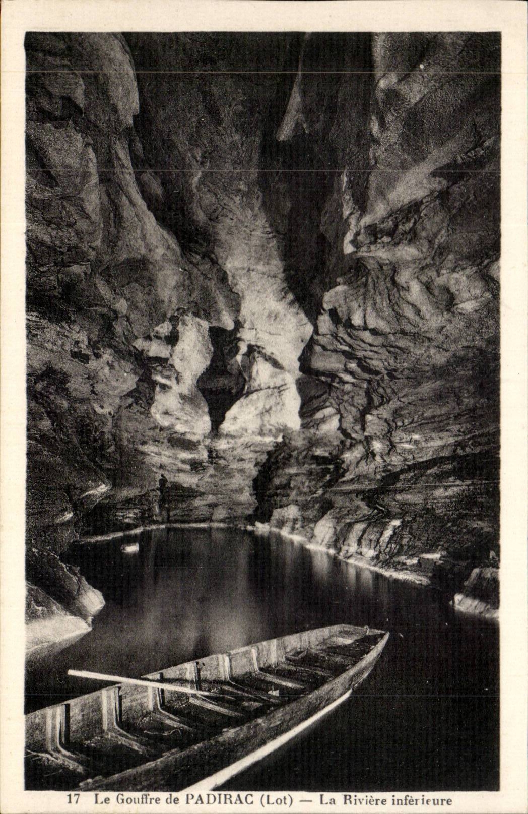 Pit of Padirac CPA the lower river