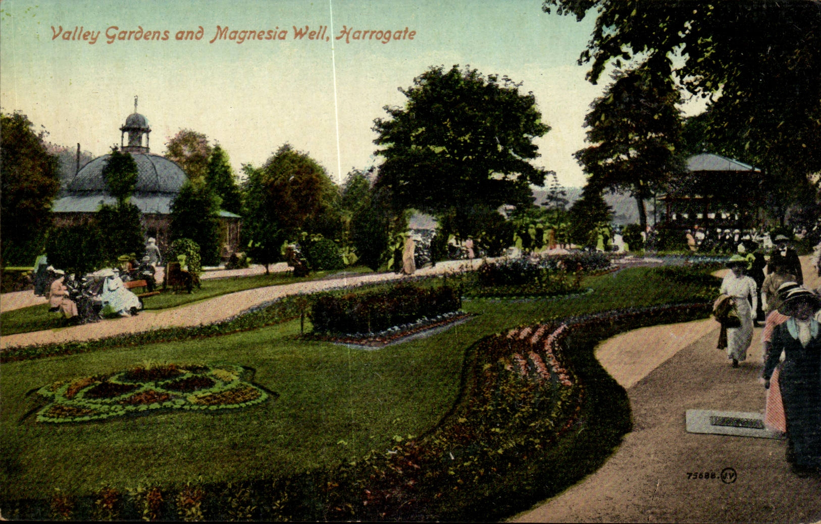 Grande Bretagne Great BRitain CPA Valley gardens and Magnesia Well s Harrogate