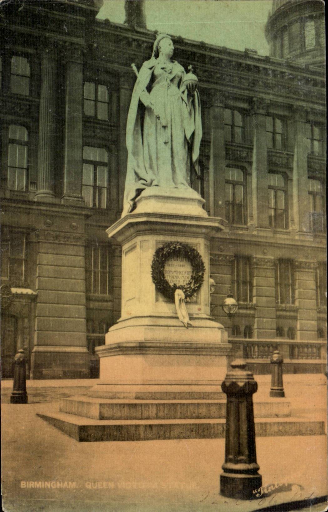 Grande Bretagne Great BRitain CPA Queen Victoria statue Birmingham