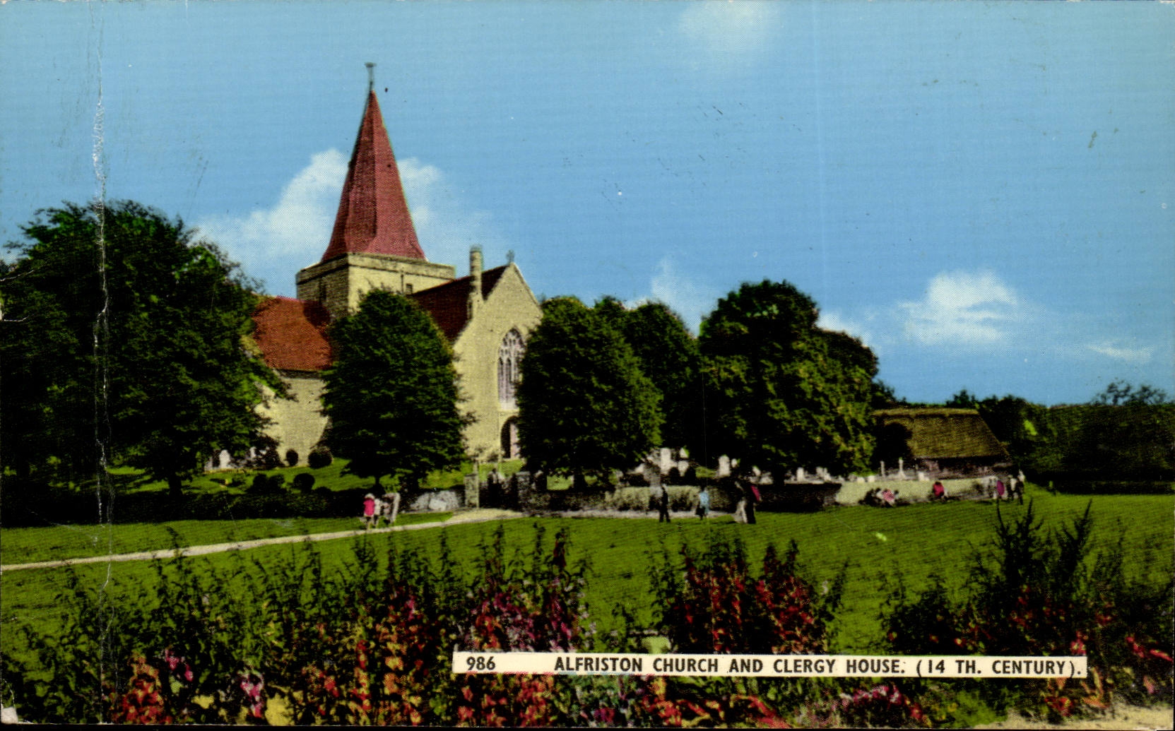 Great Britain MODERN CARD Alfriston church and Clergy Covers sham