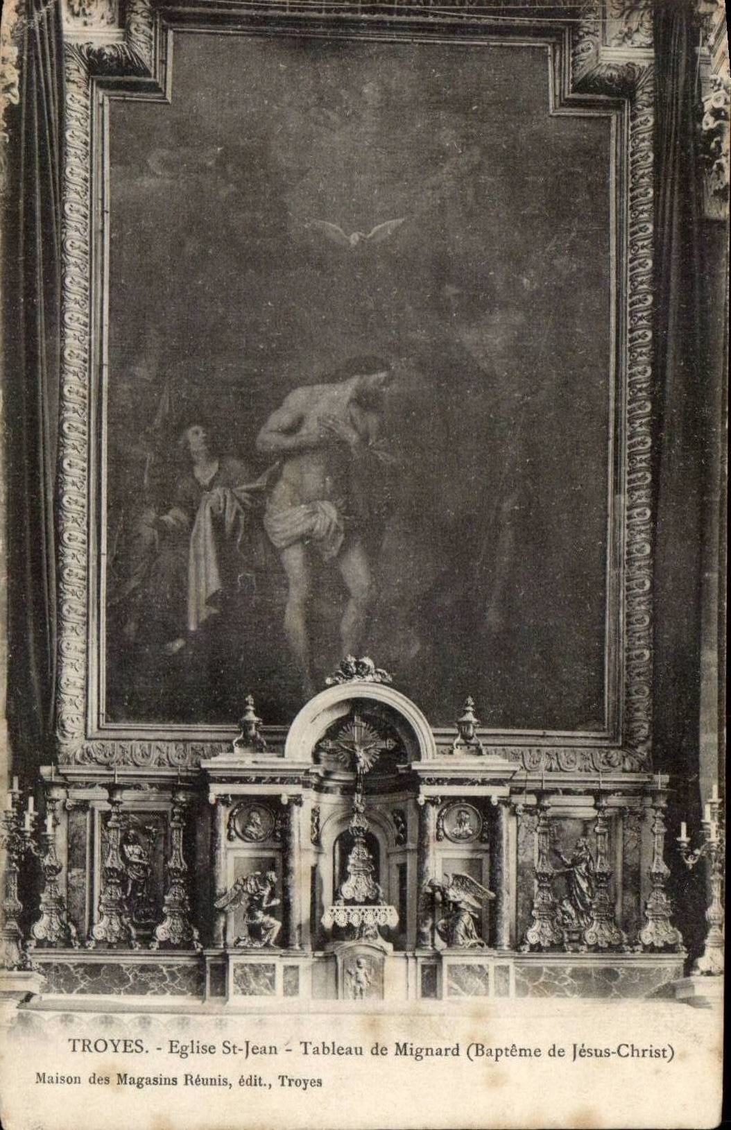 Troyes CPA Church Saint Jean Table of Mignard (baptism of Jesus Christ)