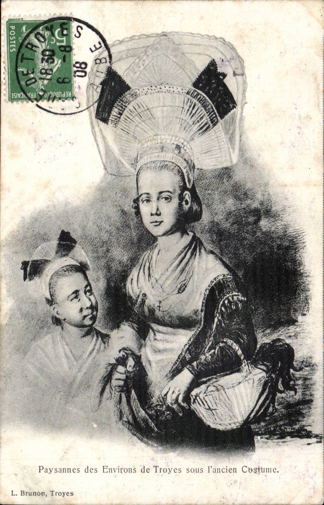 Troyes - Panorama of the Surroundings of Troyes under the old Costume - Folklore - CPA