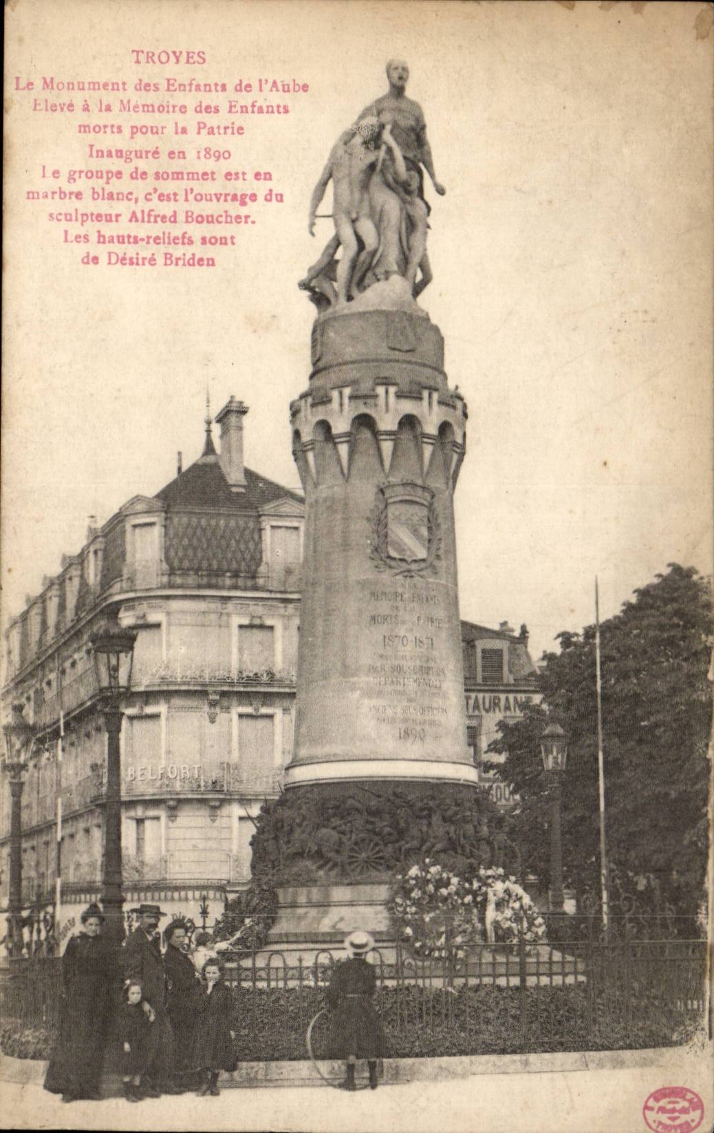 Troyes - the Monument of the Children of the paddle - CPA