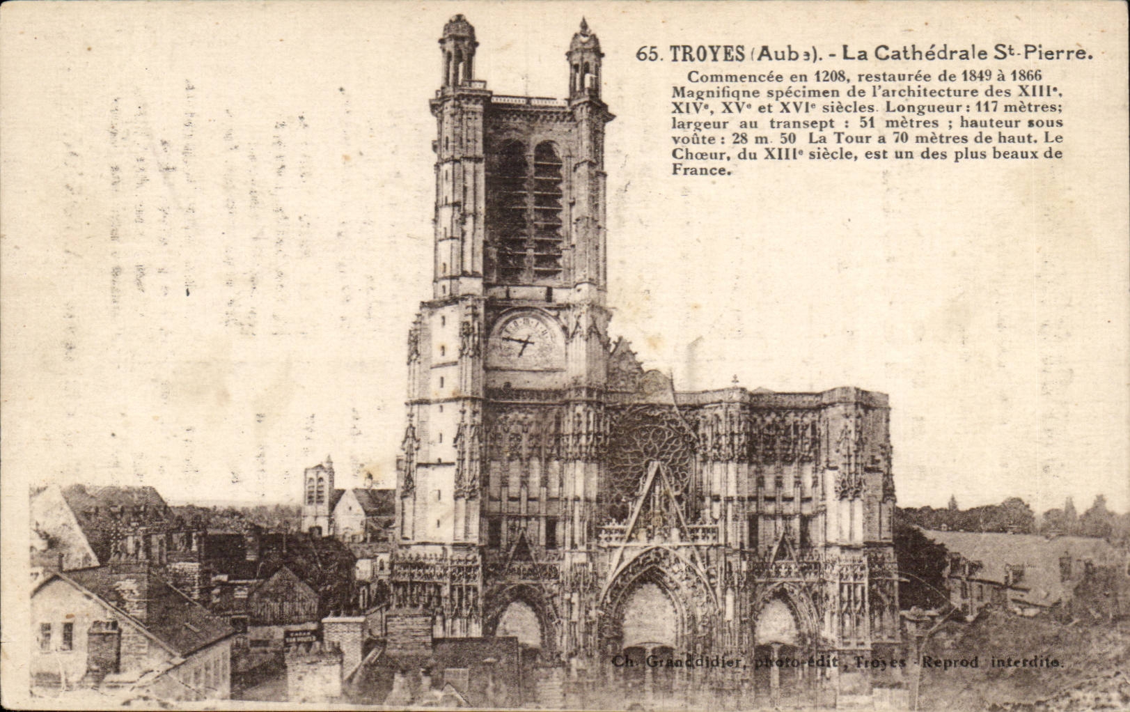 Troyes - the Cathedral St Pierre - CPA