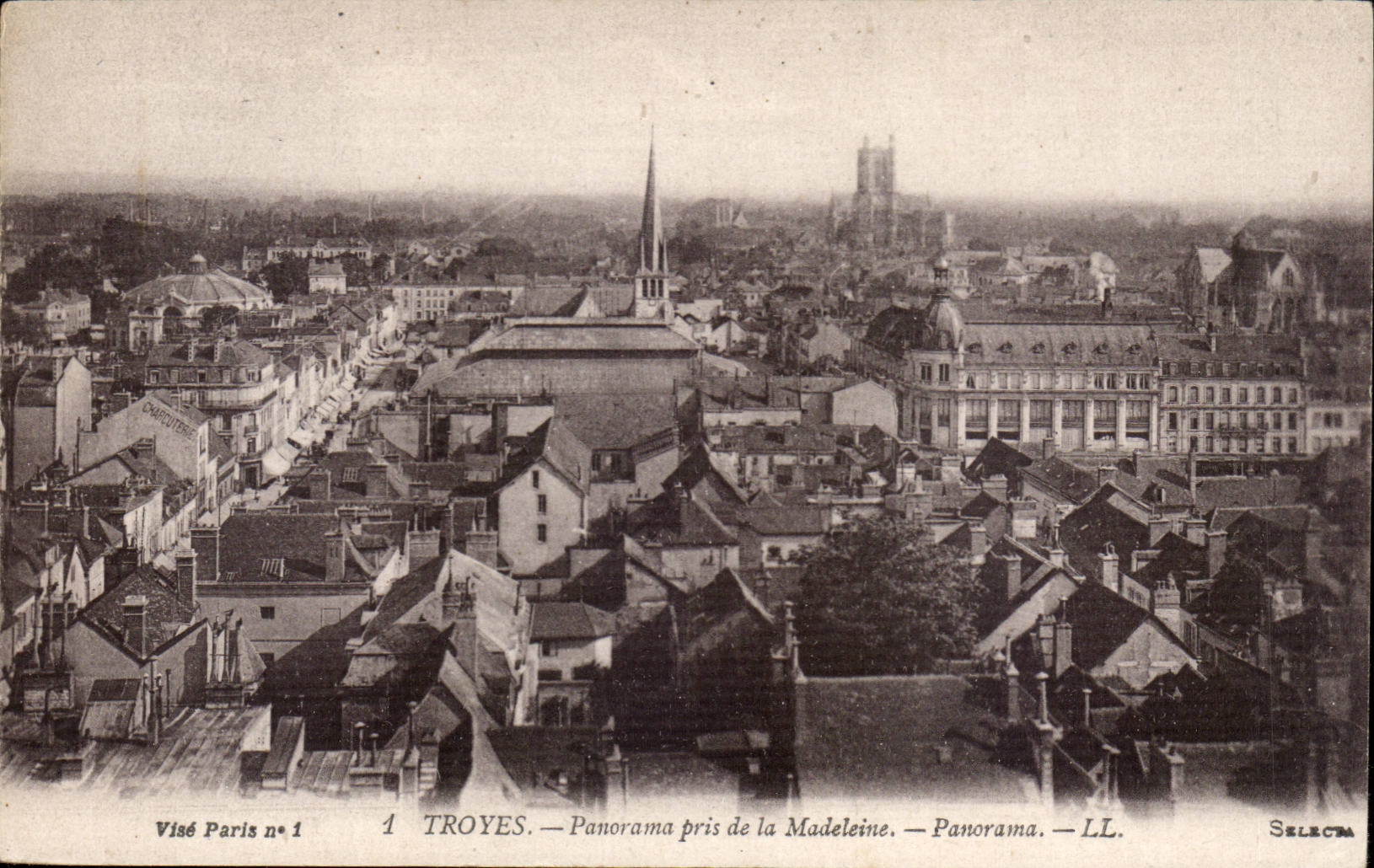 Troyes - Panorama taken of the Madeleine - CPA